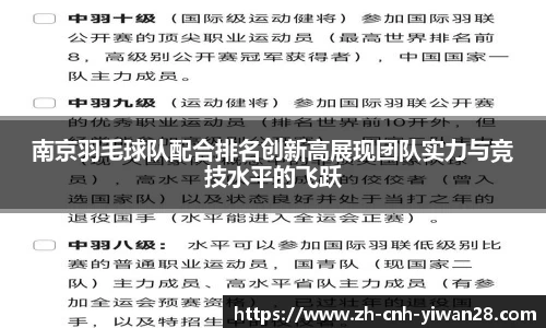 南京羽毛球队配合排名创新高展现团队实力与竞技水平的飞跃
